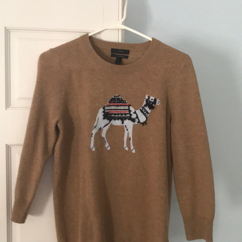 J crew camel sweater